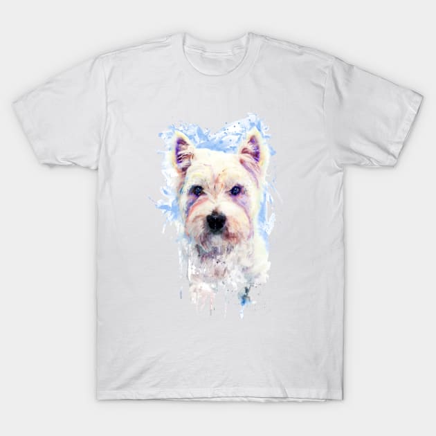 Westie Head T-Shirt by Marian Voicu